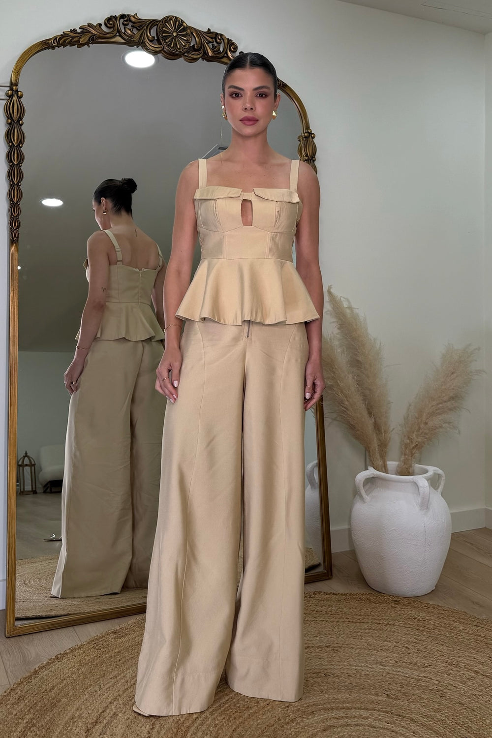 Peplum Top and Pants Set