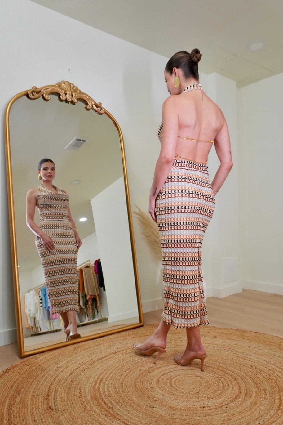 Midi Skirt and Crop Top Set