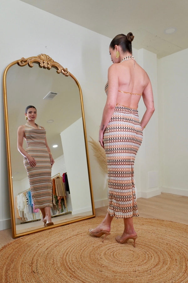 Midi Skirt and Crop Top Set