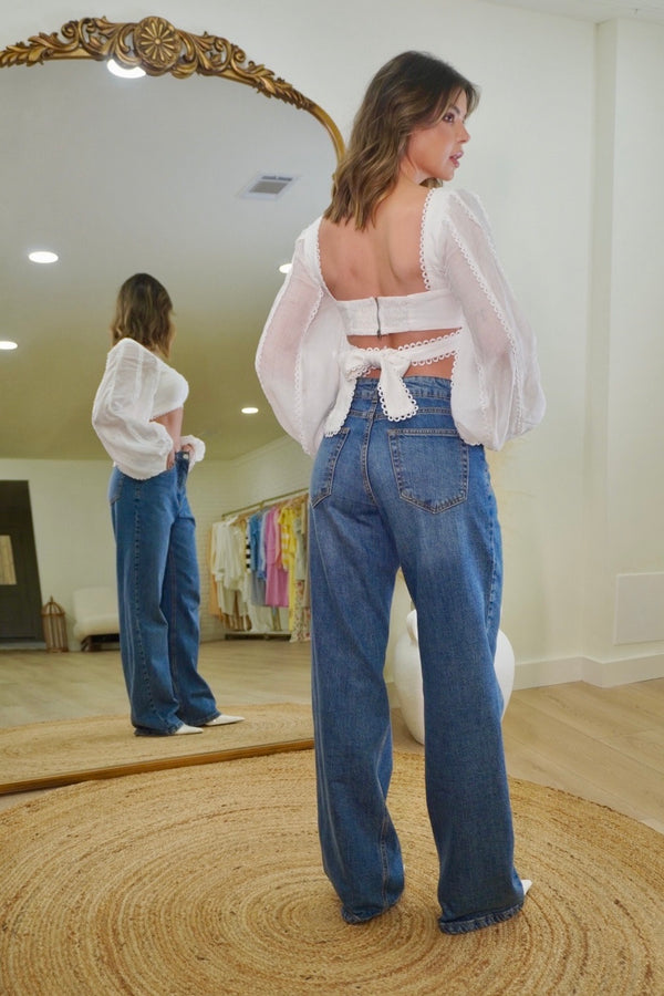 Long Sleeve Lace Crop Top
