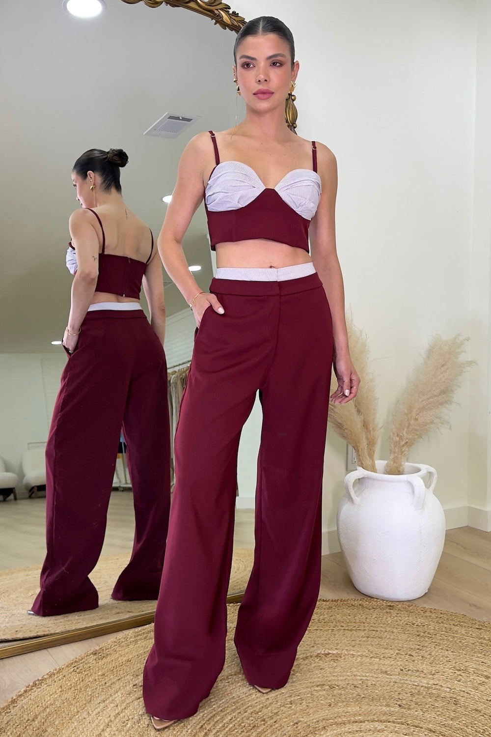Crop Top and Pants Set