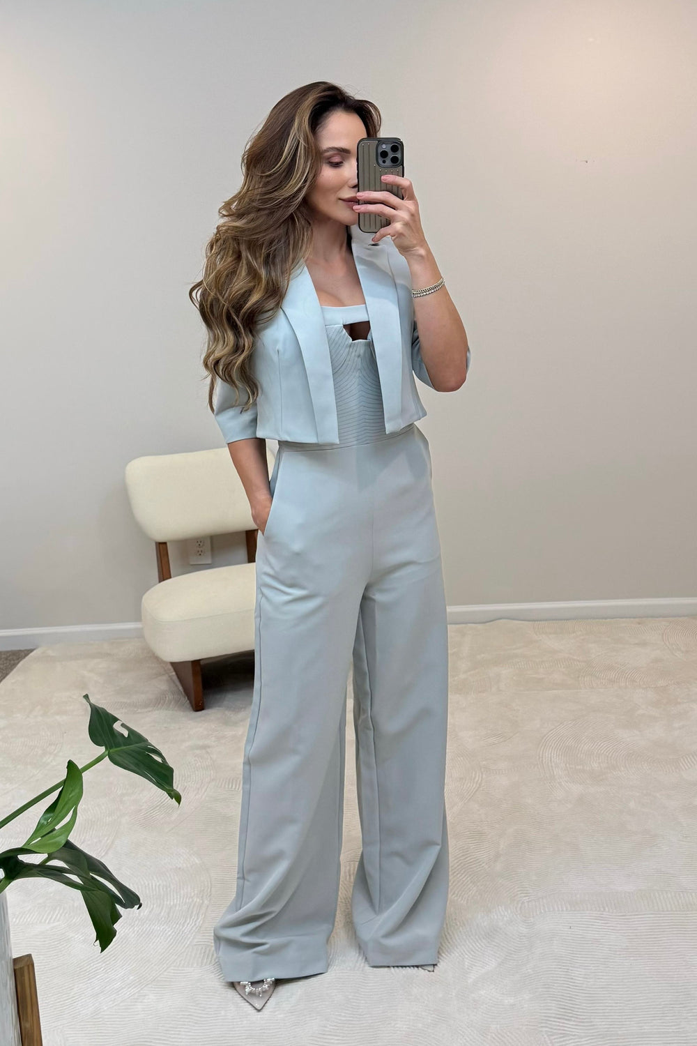 Jumpsuit and Blazer Set
