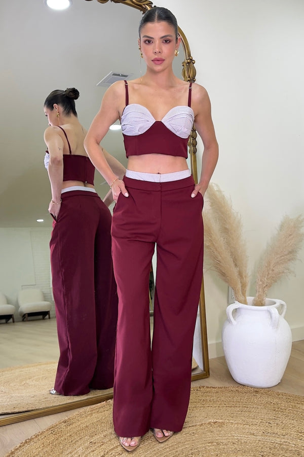 Crop Top and Pants Set