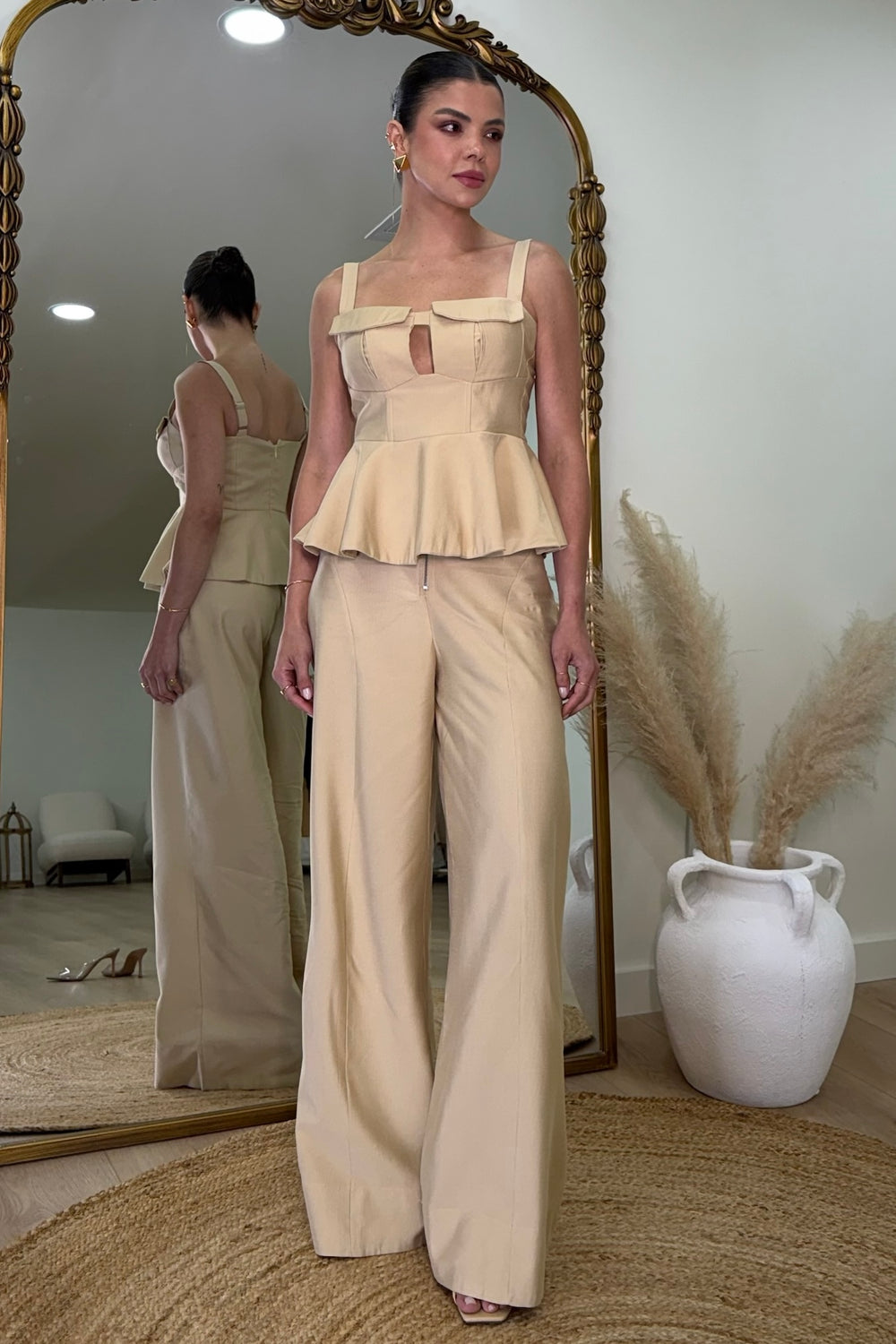 Peplum Top and Pants Set