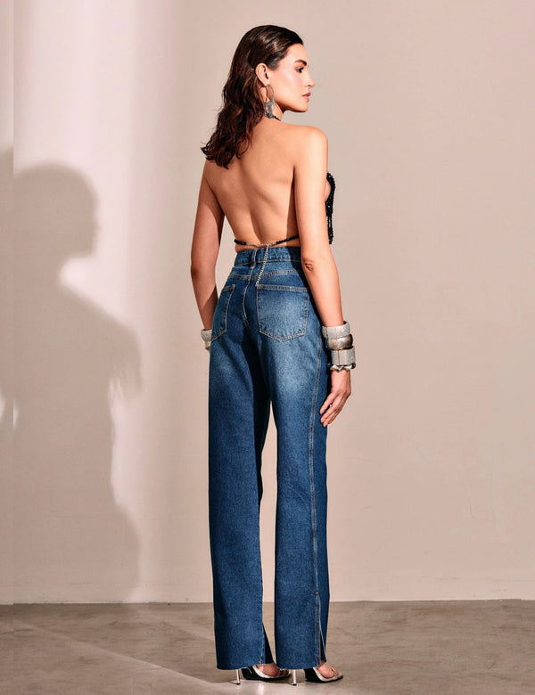 Calça Wide Leg Pri Escuro
